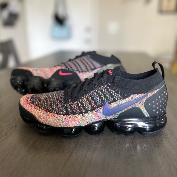 Nike Air VaporMax Flyknit 2 Black Multi Color - Picture 2 of 9